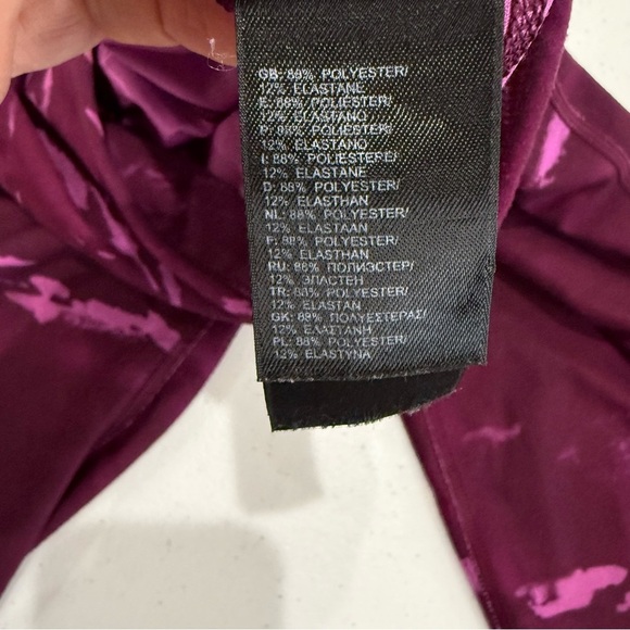 The North Face Pulse Leggings Purple Camouflage Running Tights Women’s Size L - Picture 10 of 12